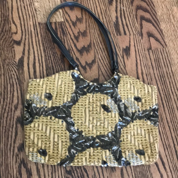 Jamin puech beaded purse yellow and brown